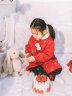 MARC&JANIE【新年款】马克珍妮童装儿童冬装女童夹棉毛呢大衣宝宝外套221576 红色 110cm 晒单实拍图