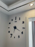 现代简约客厅大挂钟免打孔3D立体创意艺术墙贴钟表DIY钟表时尚数字挂钟 大号90-120（经典黑数字镜面） 其他 实拍图
