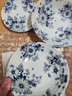 美浓烧 日式餐具进口青花浮雕汤碗手绘碗寿司家用饭碗花集系列 HT-2平碗【20.6CM*19.8*6.1CM】 实拍图