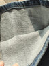 茵曼（INMAN）直筒加绒牛仔裤2024秋季女装新款中高腰弹力阔腿长裤子 牛仔蓝 30 实拍图