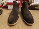 THOM WILLS切尔西男靴冬季软底英伦真皮反绒休闲短靴翻毛皮男靴高帮皮鞋男 深咖E451-Y1 39 /6.5码 实拍图