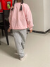 迪士尼童装儿童卫衣套装卡通休闲套装 女童米妮桃粉+花灰ZD1DT002 130 实拍图