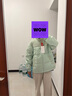 鸭鸭（YAYA）羽绒服男女同款2025冬季最新款灯芯绒撞色保暖情侣面包服外套 浅青色女款 S (165/84A) 实拍图