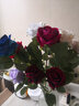 花艺赫家饰仿真花玫瑰花单支 客厅装饰花假花摆件 红色玫瑰花仿真花束摆设花 51厘米绒布珍珠玫 玫红【5支】 实拍图