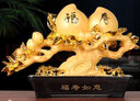 森木桐寿桃摆件祝寿吉祥礼物送老人长辈爷爷奶奶60 70 80岁生日大寿礼品 福寿如意沙金大号长52高36厘米 实拍图