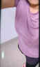 群莎 瑜伽服套装女健身服大码显瘦宽松舞蹈跑步运动套装透气速干衣 紫短袖+紫假两件长裤 XL码 推荐125-135斤 实拍图