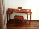 虎大师红木家具非洲花梨（学名：刺猬紫檀）小户型中式化妆梳妆台卧室收纳柜带镜子 A款梳妆桌配凳子（不带储物格） 实拍图