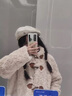 韩璐娇（hanlujiao）羊羔毛外套女2024秋冬新款仿兔绒爱心牛角扣毛茸茸羊羔绒保暖棉衣 驼色 S【建议80-100斤】 实拍图