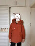雅鹿妈妈羽绒服中长款2025年新款洋气中年女款优雅中老年保暖外套 2280橘红 M （推荐100-110斤） 实拍图