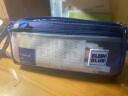 离草 透明笔袋文具盒高颜值大容量铅笔盒ins风初中高中生日系文具袋双层大容量笔袋蓝色单个装 晒单实拍图