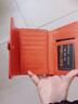 班亚奴（banyanu）2025新款韩版女士钱包女短款简约复古油蜡牛皮搭扣小零钱夹 橙色-防盗刷 实拍图