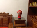 傲世景德镇陶瓷器红色花瓶工艺品客厅摆件家居博古架装饰品瓷瓶摆设 大号中国红牡丹葫芦瓶+底座 实拍图