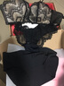 KJ品牌无钢圈文胸小胸聚拢性感蕾丝文胸套装上托侧收内衣女新款胸罩 黑透套装 75B 34B 实拍图