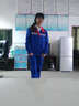 鸿赫加油站防静电春秋长袖工作服套装男劳保上衣外套装工厂汽修服定制 （经典款）防静电春秋 宝蓝 L /170套装 （建议120-140斤） 实拍图