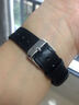 适配Withings手表软超薄男士牛皮手表带防水Activite steel3 Pop HR真皮表带 黑色黑线 18mm 实拍图