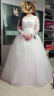 月缦 新款婚纱礼服女 长袖2021时尚新款简约 齐地优雅气质 白色 XXL 晒单实拍图