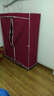 思故轩简易布衣柜钢管加粗防尘布衣柜出租房宿舍卧室衣橱收纳衣柜 无纺布酒红色【宽129CM】清 仓 实拍图