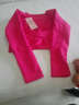 艾舞戈儿童舞蹈服练功服上衣女童秋冬加绒加厚扭花披肩外套宝宝跳舞服装 玫红色 XL (身高135-145cm) 实拍图