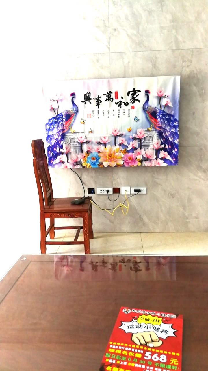 和居优品   电视罩液晶电视机罩挂式防尘罩直面曲面盖巾布艺电脑电视机套 紫色孔雀 55英寸（130*80cm） 实拍图