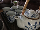 和风四季 日式釉下彩陶瓷手绘茶具功夫茶壶提梁茶壶茶具养生壶套装茶杯 大号钩藤提壶(1000ml)单个 实拍图