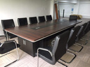 黎富办公家具大型会议桌长桌椭圆形培训桌圆角开会办公桌板式长方形公司简约会议室桌椅组合 柚木色 1.8*0.9米会议桌 实拍图