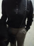 帝黛（DIDAI）品牌打底衫女春季新品女装韩版修身卫衣蕾丝荷叶边保暖雪纺衫衬衫 黑色 XL建议（115-125）斤 晒单实拍图