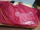 琴飞曼雨衣电动车雨衣加大单双人电动车加大加厚防雨摩托车骑行牛津布雨披 头盔式枣红方格提花款【送面罩】 4XL 1件 实拍图