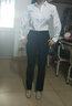 瑧鸟春秋长袖白衬衫女商务大学生面试通勤修身职业正装翻领衬衣162 白色 XXL 实拍图