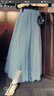 TUOSE 半身裙 夏季网纱大摆打底长裙高腰显瘦雪纺衬中长款沙滩蓬蓬裙子 灰色（二层纱黑色内衬） M 80C 实拍图