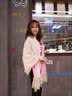 达芬奇密码刺绣围巾女秋冬季纯色双面针织带袖加厚女士披肩超大斗篷保暖礼物 白色 实拍图