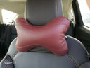 Circle Cool 牛皮汽车头枕护颈枕 车上抱枕座椅靠枕腰靠垫小车用头层牛皮枕头 牛皮颈枕 酒红色 2个 实拍图