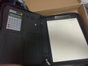 朗捷 商务A4皮质文件夹拉链包 多功能销售夹 销讲资料夹经理夹带计算器 12位太阳能计算器+黑色 实拍图
