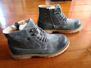 AOSENTU 马丁靴男靴子男士真皮反绒雪地靴男中帮鞋男英伦复古工装男鞋 灰色加绒CC81 40 实拍图