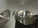 路卡酷家用加厚电磁炉炒锅304不锈钢无涂层燃气灶通用物理不粘炒菜锅子 鲸鱼王炒锅 32cm 实拍图