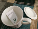 瑞玖（RUIJIU） 实用茶杯带盖水杯骨质瓷陶瓷杯会议杯男女办公杯子 水墨虾 1个 350ml 实拍图