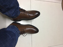 巴图腾男士皮鞋男正装商务真皮内增高青年大码46西装结婚新郎鞋春季新款 内增高款-棕色 40 实拍图