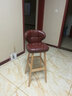 阿雨生活（Aulife） 美式实木创意时尚吧台椅 现代简约欧式复古高脚靠背高吧椅 家用吧台酒吧椅子 78原木架-琥珀棕 实拍图