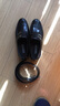 沙驰男鞋羊皮皮鞋男士套脚商务休闲鞋单鞋透气鞋子 黑色 37 实拍图