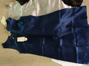 金三塔真丝睡衣女100%桑蚕丝简约背心式真丝睡裙丝绸睡衣 藏青4500 M 实拍图