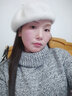士丹熊保暖帽 秋冬季兔毛帽子女针织毛线帽防风加厚保暖韩国潮 奶白色 实拍图