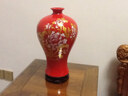 傲世景德镇陶瓷器红色花瓶工艺品客厅摆件家居博古架装饰品瓷瓶摆设 大号中国红牡丹葫芦瓶+底座 实拍图