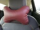 Circle Cool 牛皮汽车头枕护颈枕 车上抱枕座椅靠枕腰靠垫小车用头层牛皮枕头 牛皮颈枕 酒红色 2个 实拍图