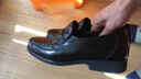 沙驰男鞋羊皮皮鞋男士套脚商务休闲鞋单鞋透气鞋子 黑色 37 实拍图