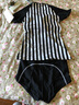 范德安（BALNEAIRE）【林允同款】时尚系列分体海边温泉泳衣女保守复古条纹显瘦 82973 黑白条纹 S 实拍图