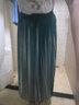 TUOSE 半身裙 香港潮牌夏季新款黑白条纹雪纺中长款飘逸大摆高腰显瘦复古A字百褶裙 绿色 M 实拍图