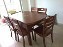 千禧盛世 实木餐桌椅子组合小户型餐厅家具 胡桃色普通款 138cm 单餐桌 实拍图