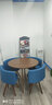 安购 办公商务洽谈桌椅 店铺接待桌椅 小圆桌套装 餐桌椅 西餐厅 摄影楼 90cm胡桃色木面+布椅（蓝） 实拍图