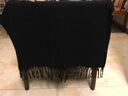 故事佳人纯色羊毛围巾女搭披肩秋冬季两用欧美长款围脖 4号黑色 实拍图