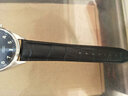 真皮表带男士手表带蝴蝶扣适用浪琴名匠欧米茄天梭力洛克1853精工西铁城阿玛尼飞亚达女款dw手表皮带链 黑色黑线金扣 接口宽度  20MM 实拍图