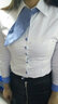 安依莲 职业装衬衫女加绒加厚春季OL通勤白色衬衣工作服修身商务工装 紫色短 M 实拍图